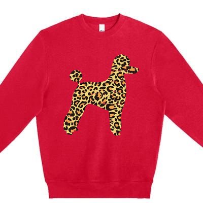 Leopard Print Poodle Pet Dog Owner Lover Premium Crewneck Sweatshirt