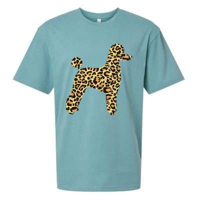 Leopard Print Poodle Pet Dog Owner Lover Sueded Cloud Jersey T-Shirt