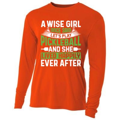 LetS Play Pickleball And She Lived Funny Pickleball Gift Cooling Performance Long Sleeve Crew