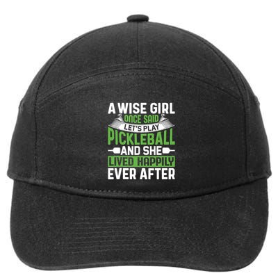 LetS Play Pickleball And She Lived Funny Pickleball Gift 7-Panel Snapback Hat