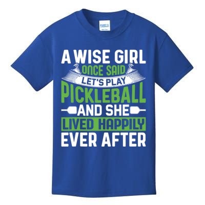 LetS Play Pickleball And She Lived Funny Pickleball Gift Kids T-Shirt