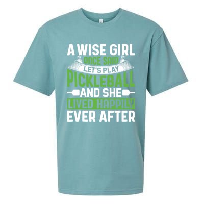 LetS Play Pickleball And She Lived Funny Pickleball Gift Sueded Cloud Jersey T-Shirt