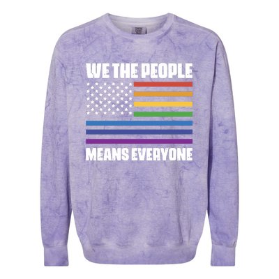 Lgbt Pride Parade We The People Means Everyone Colorblast Crewneck Sweatshirt