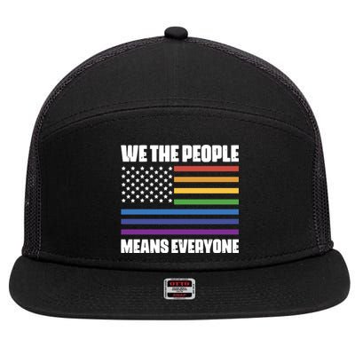 Lgbt Pride Parade We The People Means Everyone 7 Panel Mesh Trucker Snapback Hat