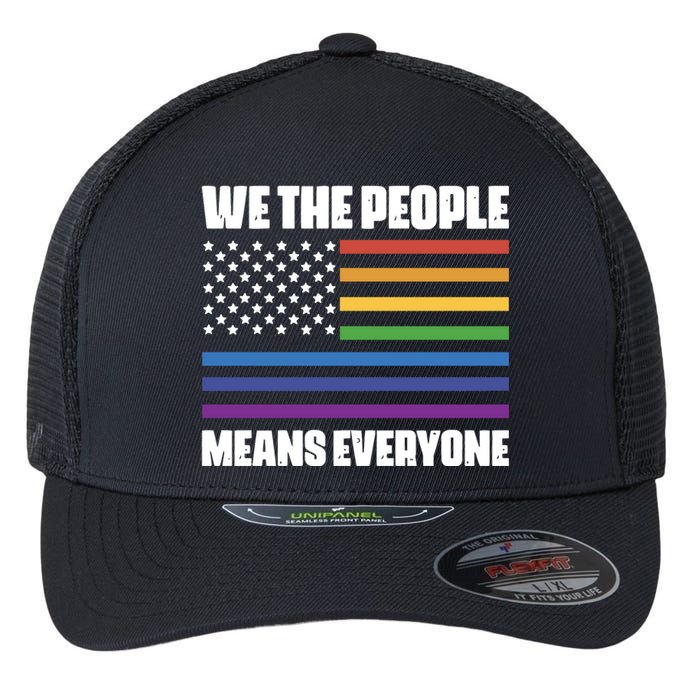 Lgbt Pride Parade We The People Means Everyone Flexfit Unipanel Trucker Cap