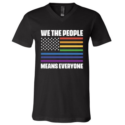 Lgbt Pride Parade We The People Means Everyone V-Neck T-Shirt