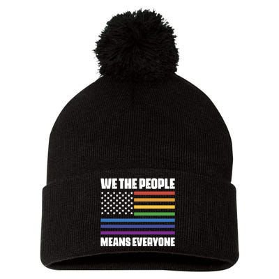 Lgbt Pride Parade We The People Means Everyone Pom Pom 12in Knit Beanie