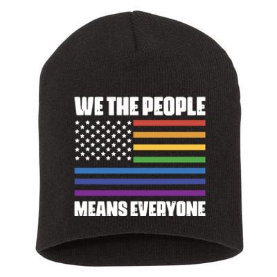 Lgbt Pride Parade We The People Means Everyone Short Acrylic Beanie