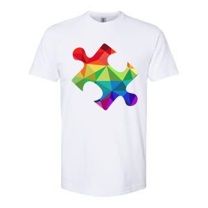 Low Poly Puzzles Autism Awareness Women Softstyle CVC T-Shirt