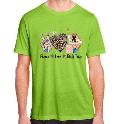 Leopard Print Peace Love Trip Vacation Mode Weekend Gift Adult ChromaSoft Performance T-Shirt