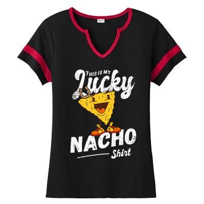 Lucky Poker Player Gambling Funny Poker Ladies Halftime Notch Neck Tee