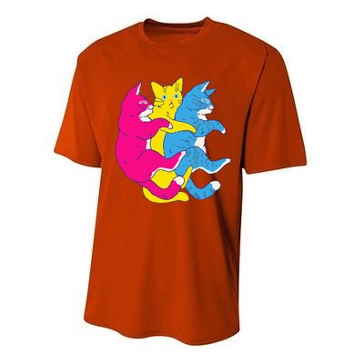 LGBTQ Pansexual Pride Flag Cats Pile Pansexual Performance Sprint T-Shirt