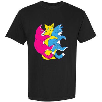 LGBTQ Pansexual Pride Flag Cats Pile Pansexual Garment-Dyed Heavyweight T-Shirt