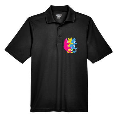 LGBTQ Pansexual Pride Flag Cats Pile Pansexual Men's Origin Performance Pique Polo