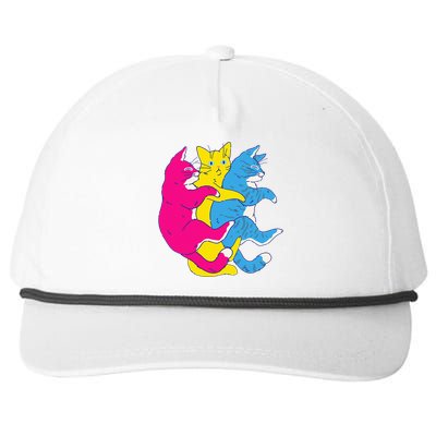 LGBTQ Pansexual Pride Flag Cats Pile Pansexual Snapback Five-Panel Rope Hat