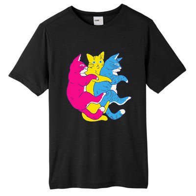 LGBTQ Pansexual Pride Flag Cats Pile Pansexual Tall Fusion ChromaSoft Performance T-Shirt