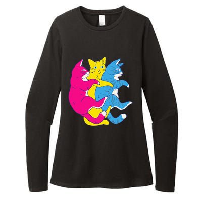 LGBTQ Pansexual Pride Flag Cats Pile Pansexual Womens CVC Long Sleeve Shirt