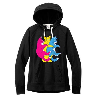 LGBTQ Pansexual Pride Flag Cats Pile Pansexual Women's Fleece Hoodie