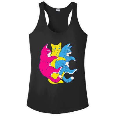 LGBTQ Pansexual Pride Flag Cats Pile Pansexual Ladies PosiCharge Competitor Racerback Tank