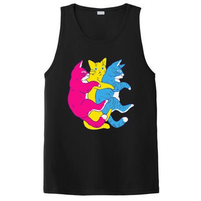 LGBTQ Pansexual Pride Flag Cats Pile Pansexual PosiCharge Competitor Tank