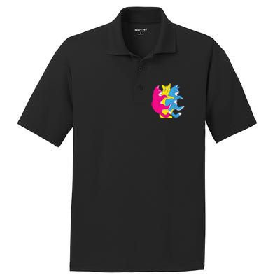 LGBTQ Pansexual Pride Flag Cats Pile Pansexual PosiCharge RacerMesh Polo