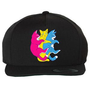 LGBTQ Pansexual Pride Flag Cats Pile Pansexual Wool Snapback Cap