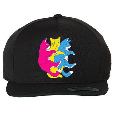 LGBTQ Pansexual Pride Flag Cats Pile Pansexual Wool Snapback Cap