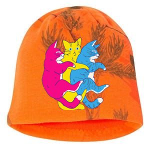 LGBTQ Pansexual Pride Flag Cats Pile Pansexual Kati - Camo Knit Beanie