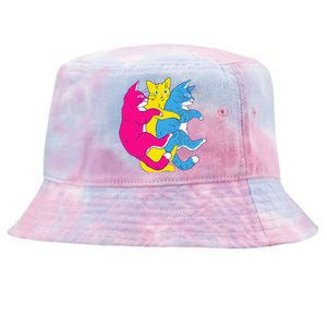 LGBTQ Pansexual Pride Flag Cats Pile Pansexual Tie-Dyed Bucket Hat