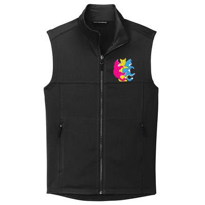 LGBTQ Pansexual Pride Flag Cats Pile Pansexual Collective Smooth Fleece Vest