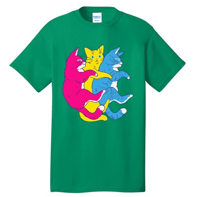 LGBTQ Pansexual Pride Flag Cats Pile Pansexual Tall T-Shirt