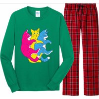 LGBTQ Pansexual Pride Flag Cats Pile Pansexual Long Sleeve Pajama Set