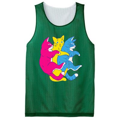 LGBTQ Pansexual Pride Flag Cats Pile Pansexual Mesh Reversible Basketball Jersey Tank