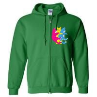 LGBTQ Pansexual Pride Flag Cats Pile Pansexual Full Zip Hoodie