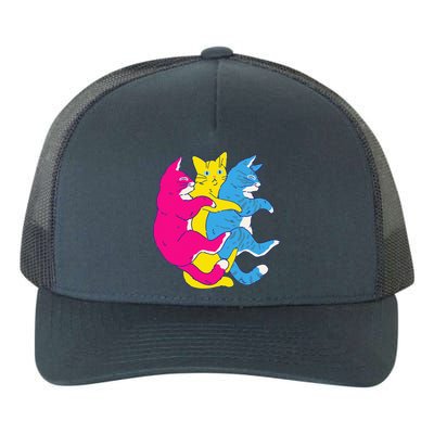 LGBTQ Pansexual Pride Flag Cats Pile Pansexual Yupoong Adult 5-Panel Trucker Hat