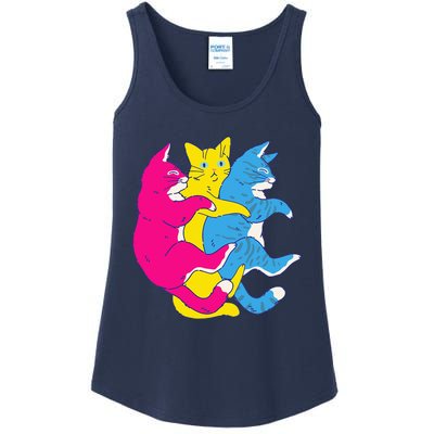 LGBTQ Pansexual Pride Flag Cats Pile Pansexual Ladies Essential Tank