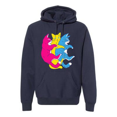 LGBTQ Pansexual Pride Flag Cats Pile Pansexual Premium Hoodie