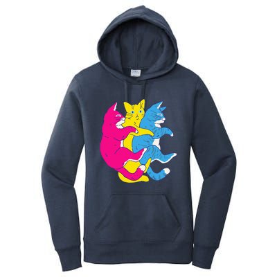 LGBTQ Pansexual Pride Flag Cats Pile Pansexual Women's Pullover Hoodie