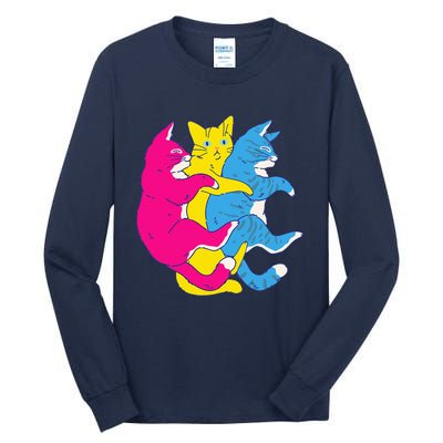 LGBTQ Pansexual Pride Flag Cats Pile Pansexual Tall Long Sleeve T-Shirt