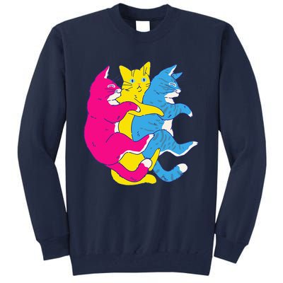 LGBTQ Pansexual Pride Flag Cats Pile Pansexual Tall Sweatshirt