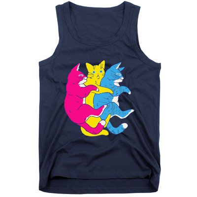 LGBTQ Pansexual Pride Flag Cats Pile Pansexual Tank Top