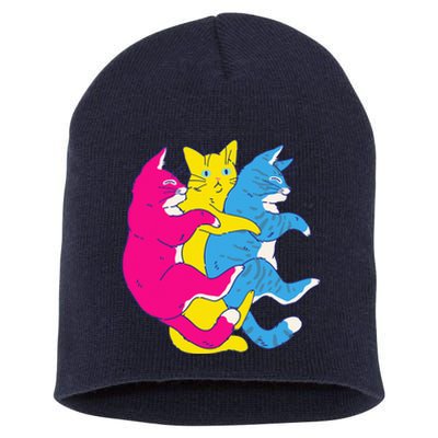 LGBTQ Pansexual Pride Flag Cats Pile Pansexual Short Acrylic Beanie