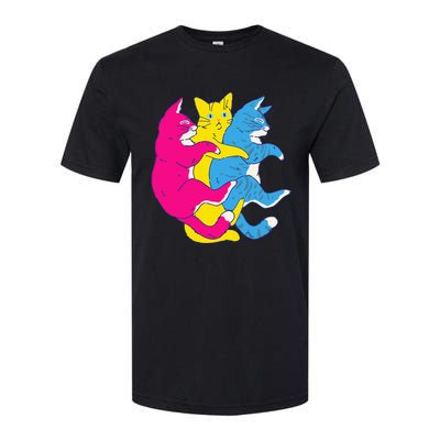 LGBTQ Pansexual Pride Flag Cats Pile Pansexual Softstyle CVC T-Shirt