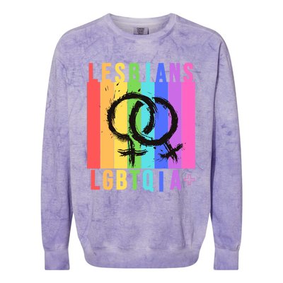 Lesbian Pride Peace Lesbians Rainbow Wives Moms Love Cute Gift Colorblast Crewneck Sweatshirt