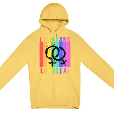 Lesbian Pride Peace Lesbians Rainbow Wives Moms Love Cute Gift Premium Pullover Hoodie