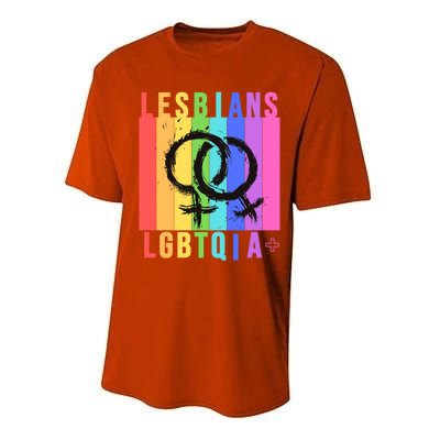 Lesbian Pride Peace Lesbians Rainbow Wives Moms Love Cute Gift Performance Sprint T-Shirt