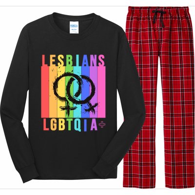 Lesbian Pride Peace Lesbians Rainbow Wives Moms Love Cute Gift Long Sleeve Pajama Set