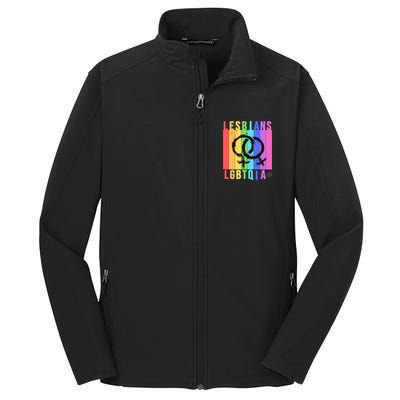 Lesbian Pride Peace Lesbians Rainbow Wives Moms Love Cute Gift Core Soft Shell Jacket