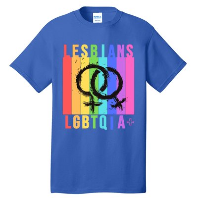 Lesbian Pride Peace Lesbians Rainbow Wives Moms Love Cute Gift Tall T-Shirt