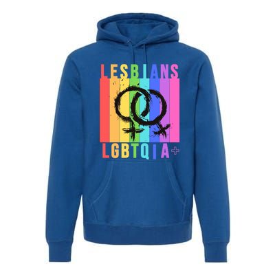 Lesbian Pride Peace Lesbians Rainbow Wives Moms Love Cute Gift Premium Hoodie